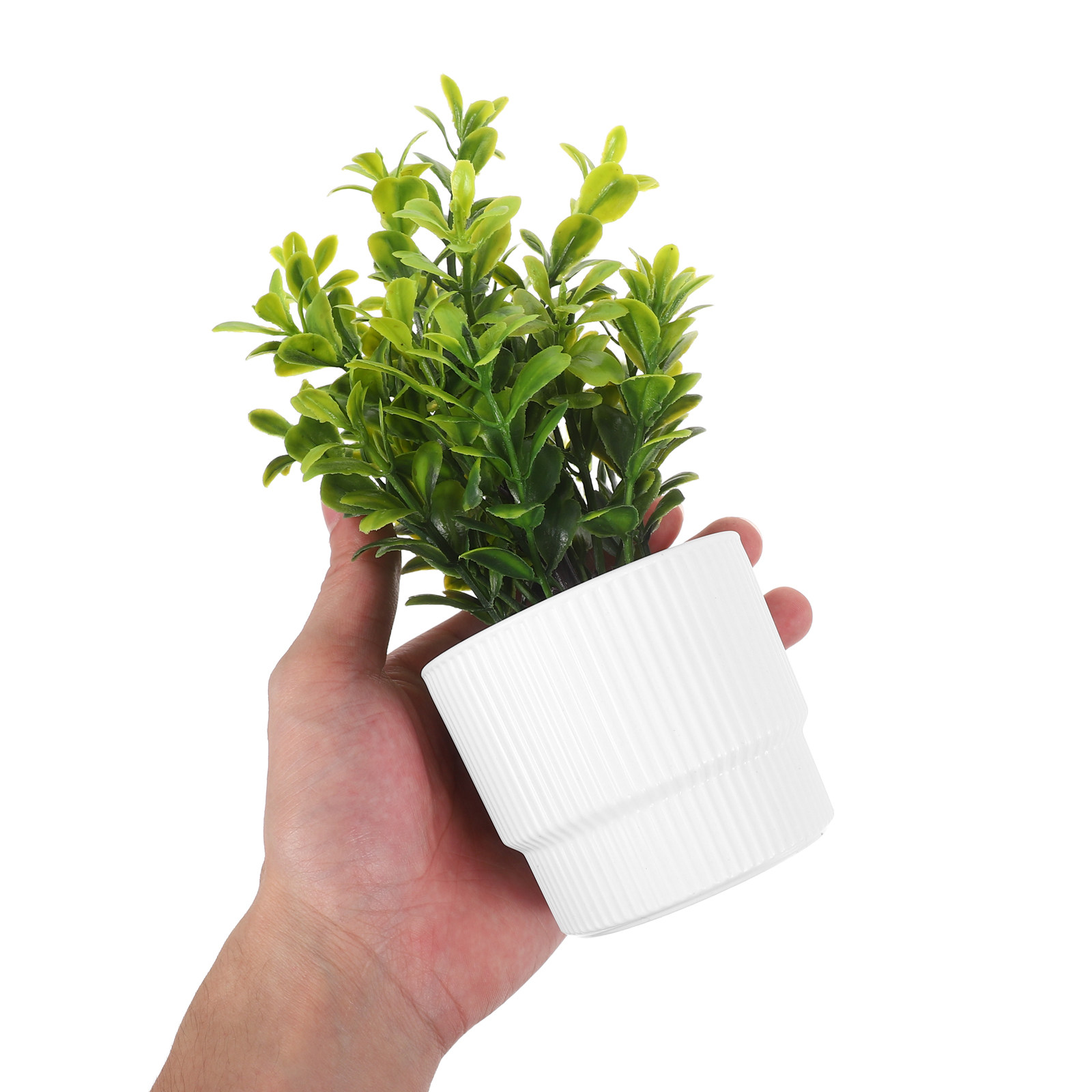 Plant Pot Small Desk - 3個入り小型シミュレーション鉢植えユーカリ植物ペットに安全なフェイク室内植物、デスク、棚、結婚式のセンターピース、農家風インテリアに最適