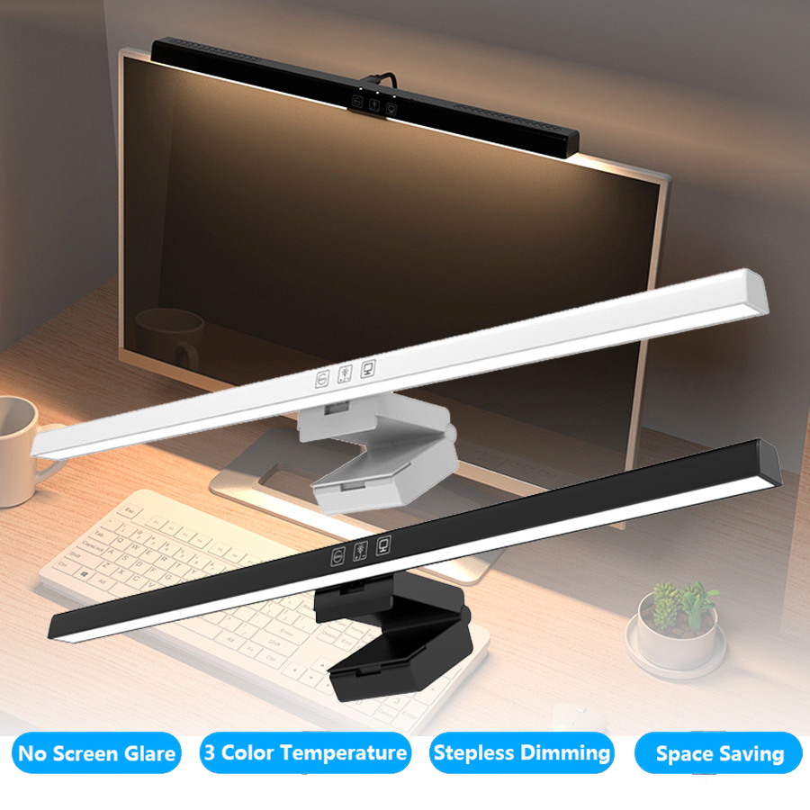 Desk Setup Modern - 50cm LEDモニターライトバー スクリーンハンギングランプ 無段階調光 USBデスクライト PCコンピューター学習
