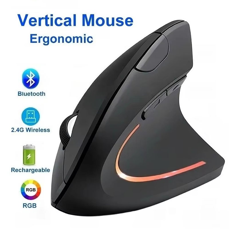 Desk Setup For Studying - 人間工学に基づいた垂直マウス 2.4GHz Bluetooth 垂直グリップ ゲーミング学習デスクセットアップ ゲーマー向け学習デスクアクセサリー