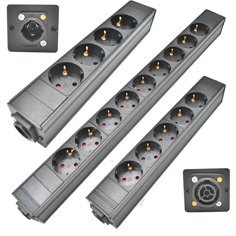 Power Strip Flat - PDU-LED付き大画面航空プラグ,電源タップ,3ポート,ueプラグ,Schuko powercon,NAC3FX-W,nac3mpx,2-11ac