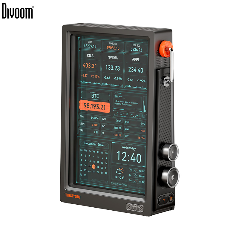 Desk Setup With Speakers - Divoom Times Frame 10.1インチ スマートデジタルクロック |