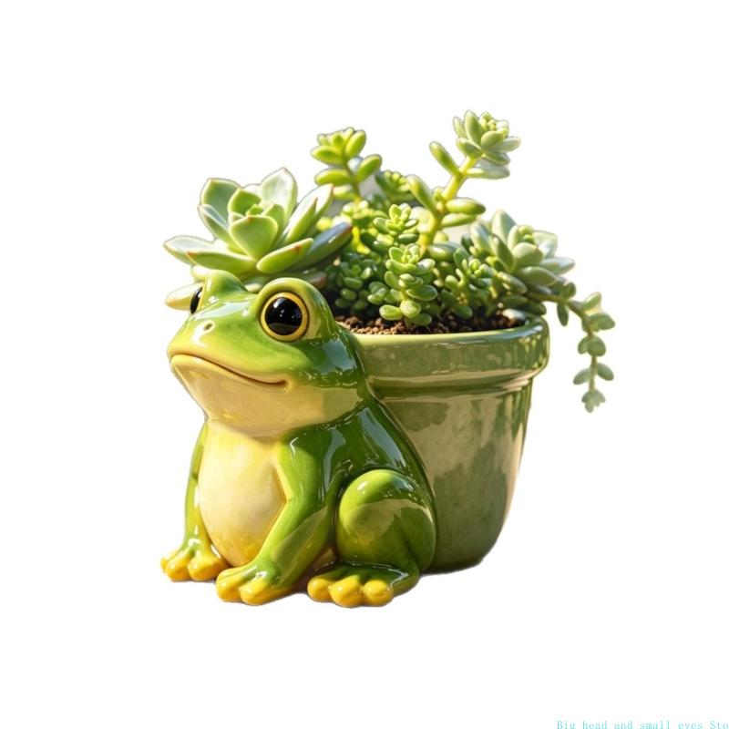 Plant Pot Small Desk - 581C フラワーポット小型植物ホルダー 排水穴付き デスク窓辺棚屋外ディスプレイ用 かわいい動物のアクセント 家庭用