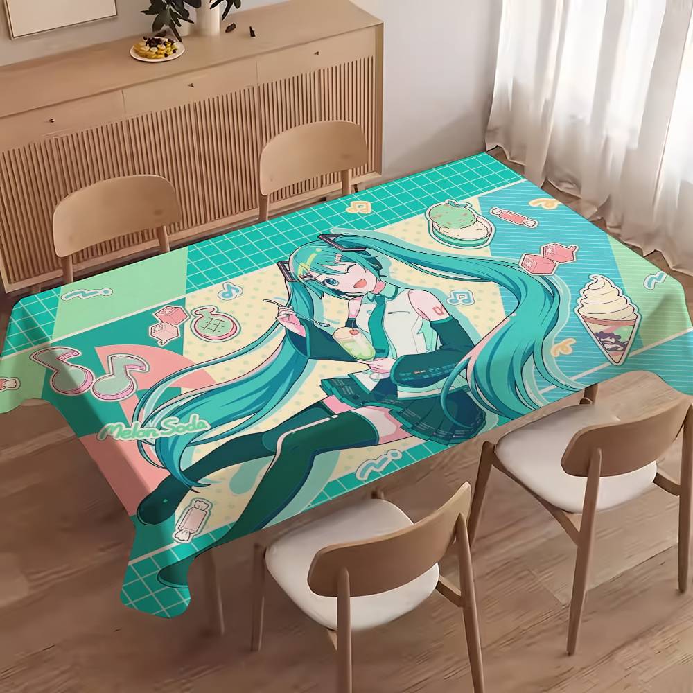 Desk Setup Wallpaper - 漫画 H-Hatsunees かわいい M-Mikuu テーブルクロス屋内屋外防水装飾長方形ピクニックテーブルクロス