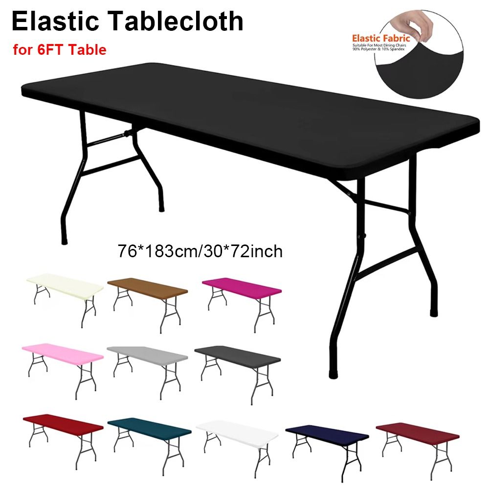 Desk Setup Wallpaper - 1枚入り 新品 スパンデックス製 長方形テーブルクロス 伸縮性のあるフィットタイプ 6フィートテーブルクロス