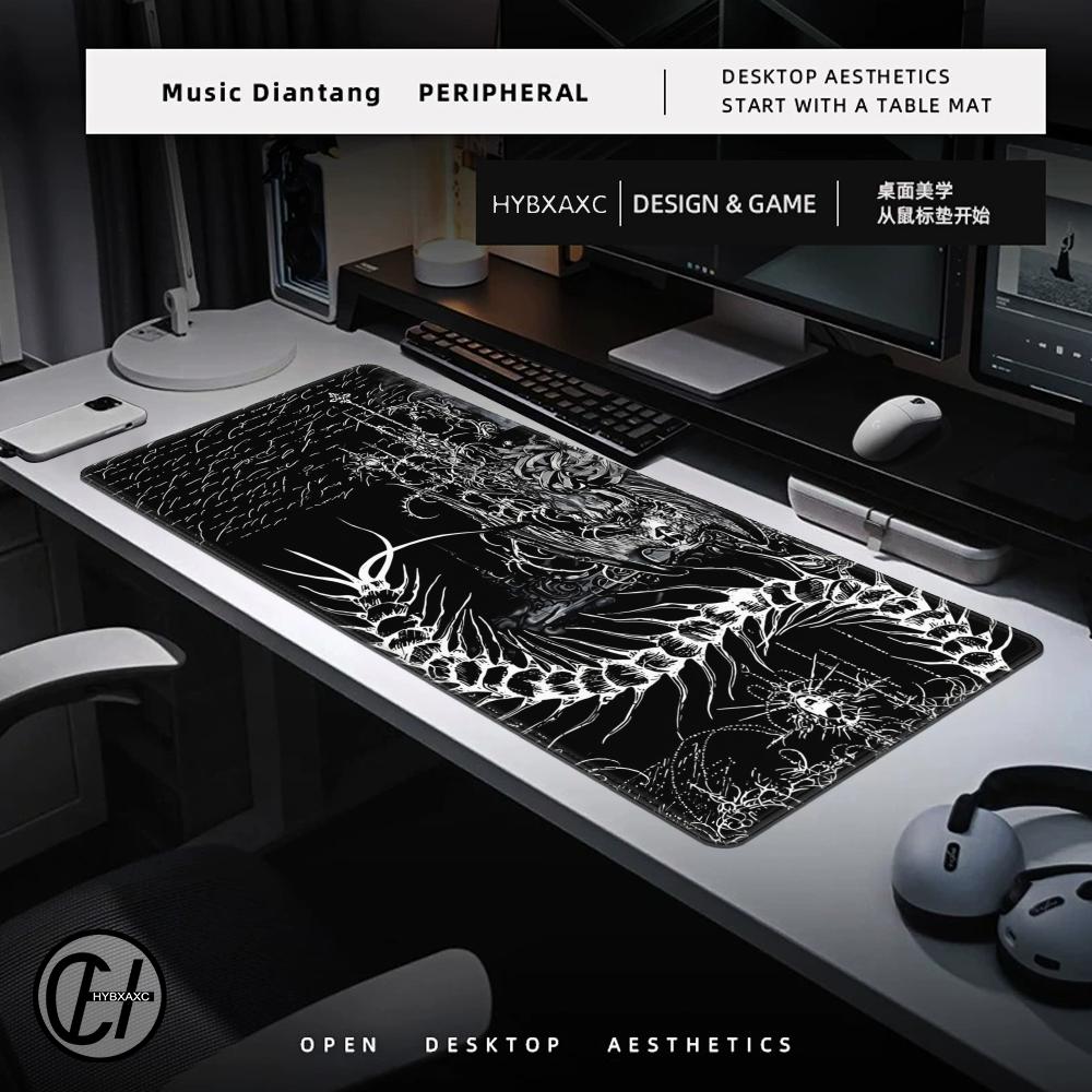 ブラックホワイトサイバーシジリズムデスクマットゴシックムカデ - Desk Setup Aesthetic のレビューと価格