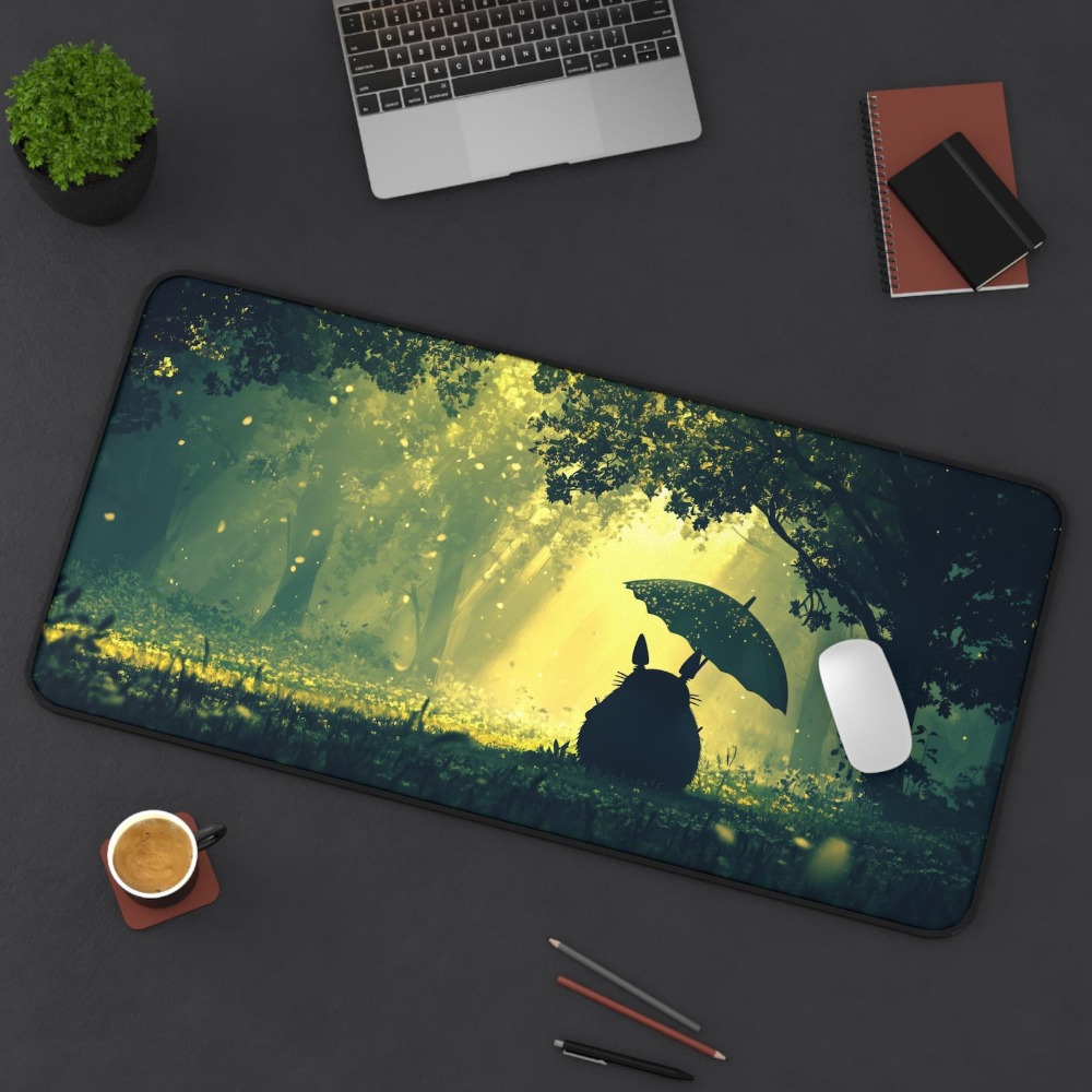 夢のような緑の森トトロ大型デスクマット美的アニメアート滑り止 - Desk Setup Aesthetic のレビューと価格