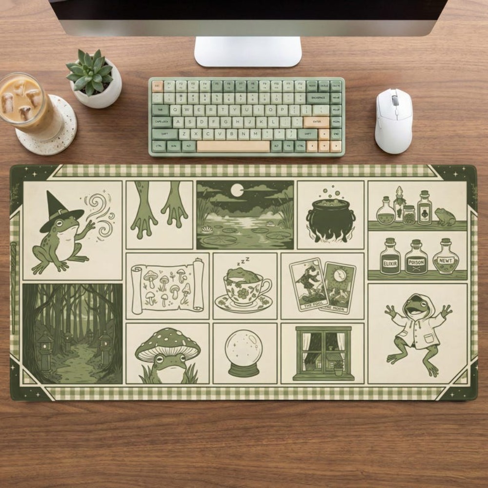 Witchy Frog Apothecary デスクマット、 - Desk Setup Aesthetic のレビューと価格