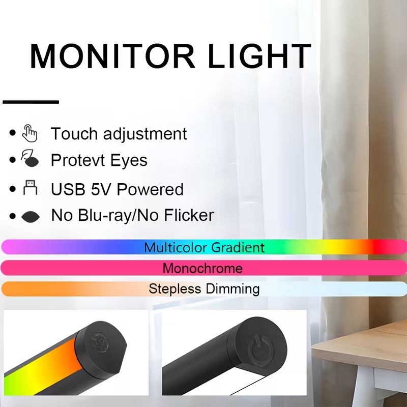 LEDモニターライトバー 30cm 40cm コンピューター - Desk Setup Modern のレビューと価格