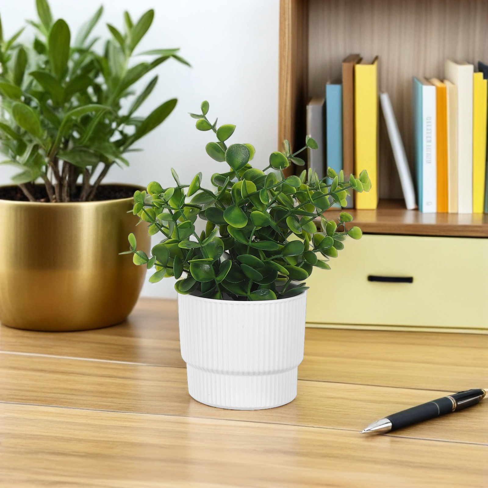 3個入り小型シミュレーション鉢植えユーカリ植物ペットに安全な - Plant Pot Small Desk のレビューと価格