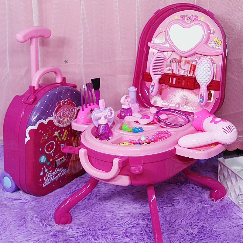 かわいいキッズ模造家族ごっこ遊びセットメイクアップテーブル子 - Desk Setup Girl のレビューと価格