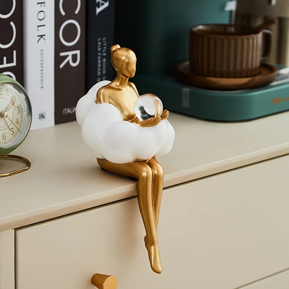 クラウドガール彫刻抽象アートフィギュア像モダンなテーブル装飾 - Desk Setup Girl のレビューと価格