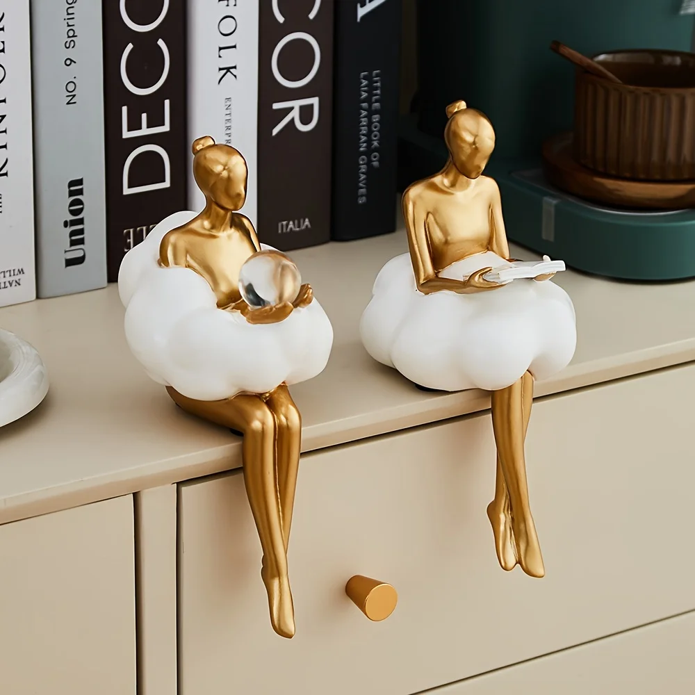 クラウドガール彫刻抽象アートフィギュア像モダンなテーブル装飾 - Desk Setup Girl のレビューと価格