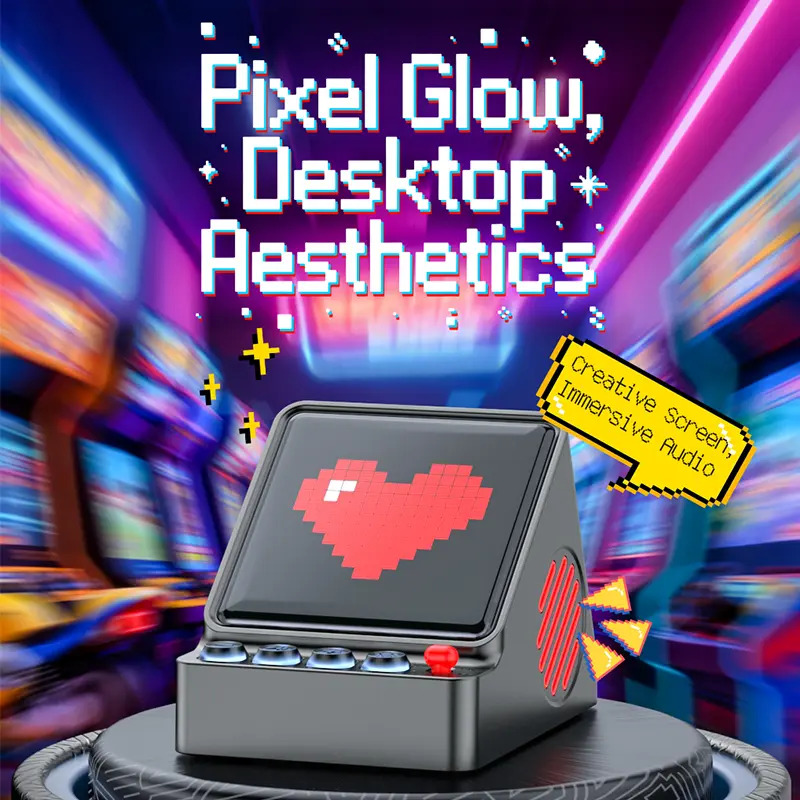 レトロピクセルアートプログラマブルLEDディスプレイポータブ - Desk Setup With Speakers のレビューと価格