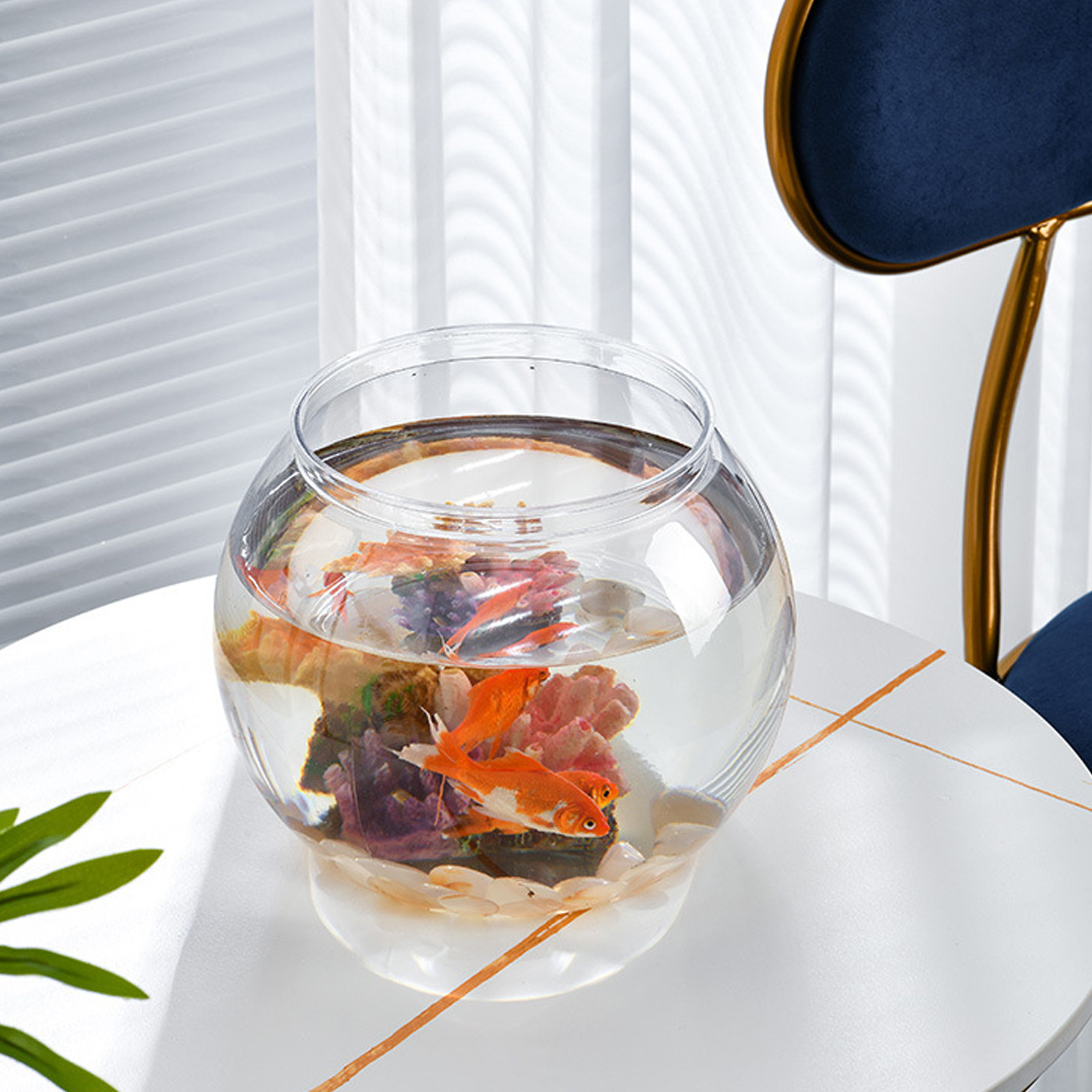 小型丸型プラスチック製魚鉢、卓上水槽、透明なアクアリウム、デ - Desk Setup Small のレビューと価格