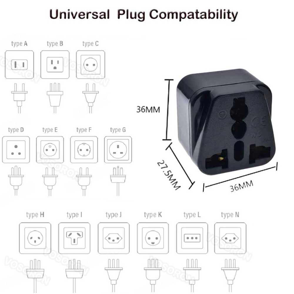 ユニバーサル 2 ラウンドピンプラグアダプタ EU/AU/U - Power Strip Flat のレビューと価格