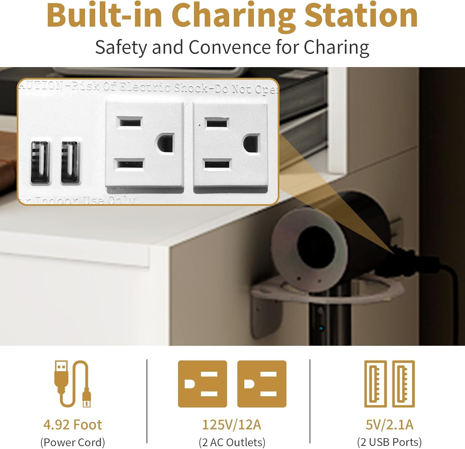 折りたたみ式パネル付き照明ミラー、隠し収納スツール充電ステー - Desk Setup Small のレビューと価格