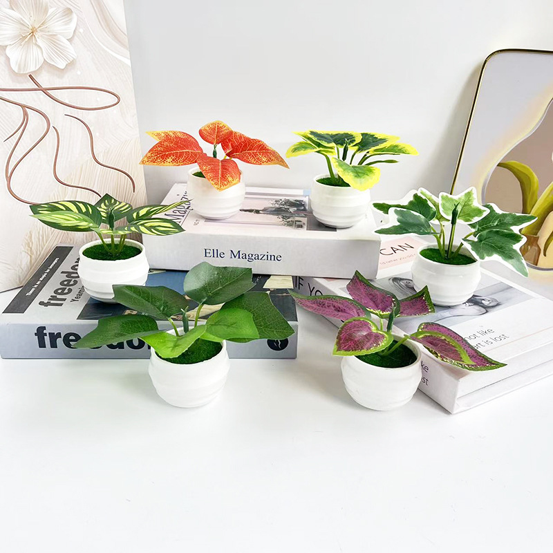 オフィスデスク装飾用の小さな鉢植えの人工観葉植物、クリエイテ - Plant Pot Small Desk のレビューと価格
