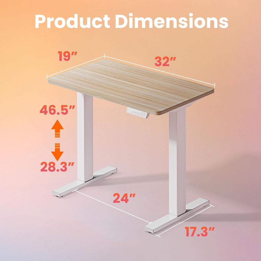 小型電動スタンディングデスク、高さ調節可能、4つのメモリ設定 - Desk Setup Small のレビューと価格