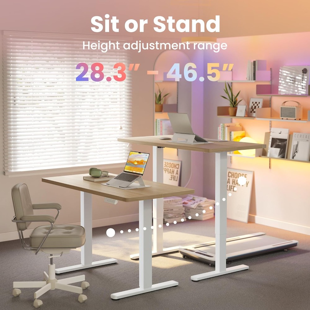 小型電動スタンディングデスク、高さ調節可能、4つのメモリ設定 - Desk Setup Small のレビューと価格