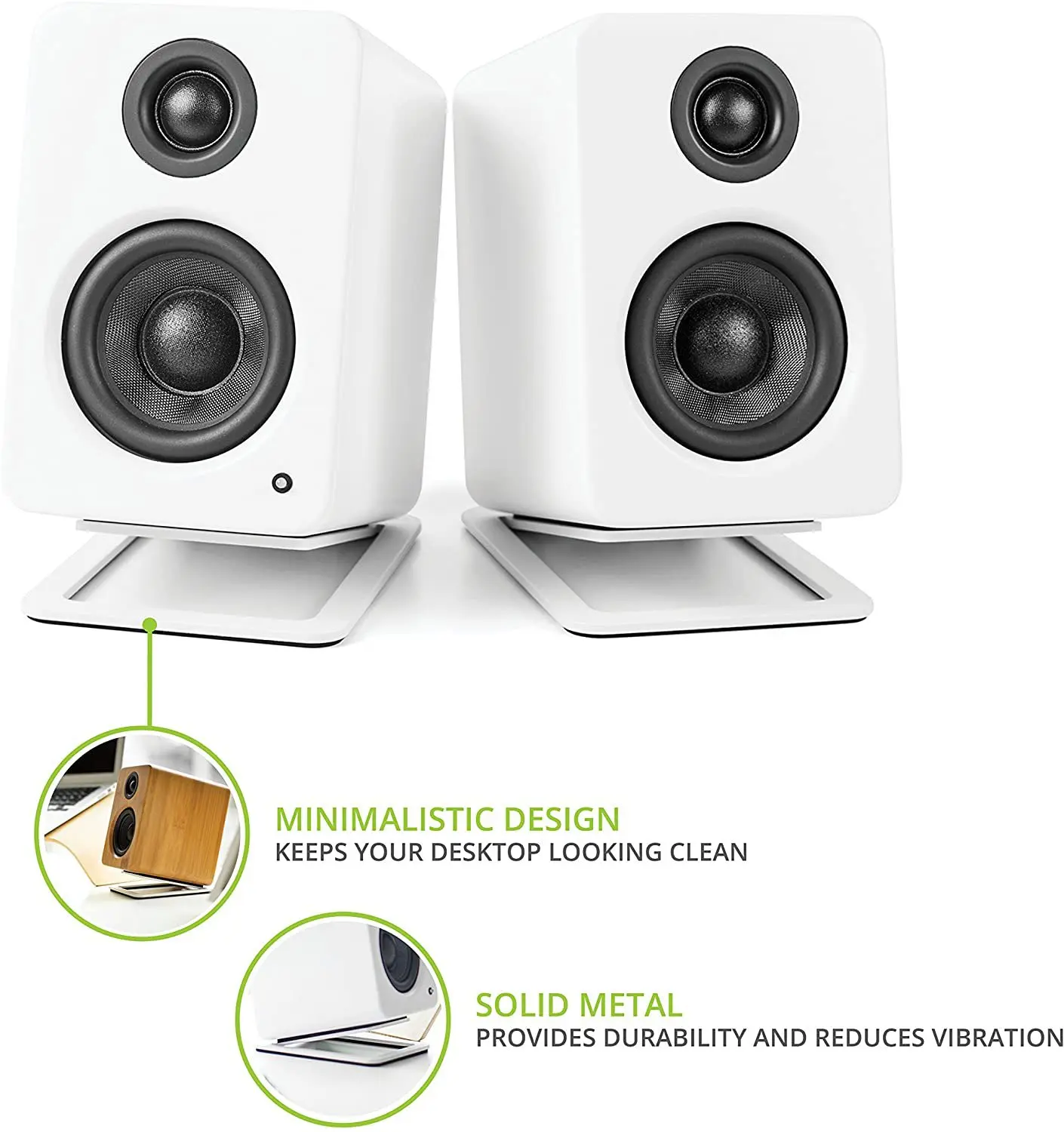 デスクトップスピーカースタンド、中型本棚スピーカー、Edif - Desk Setup With Speakers のレビューと価格