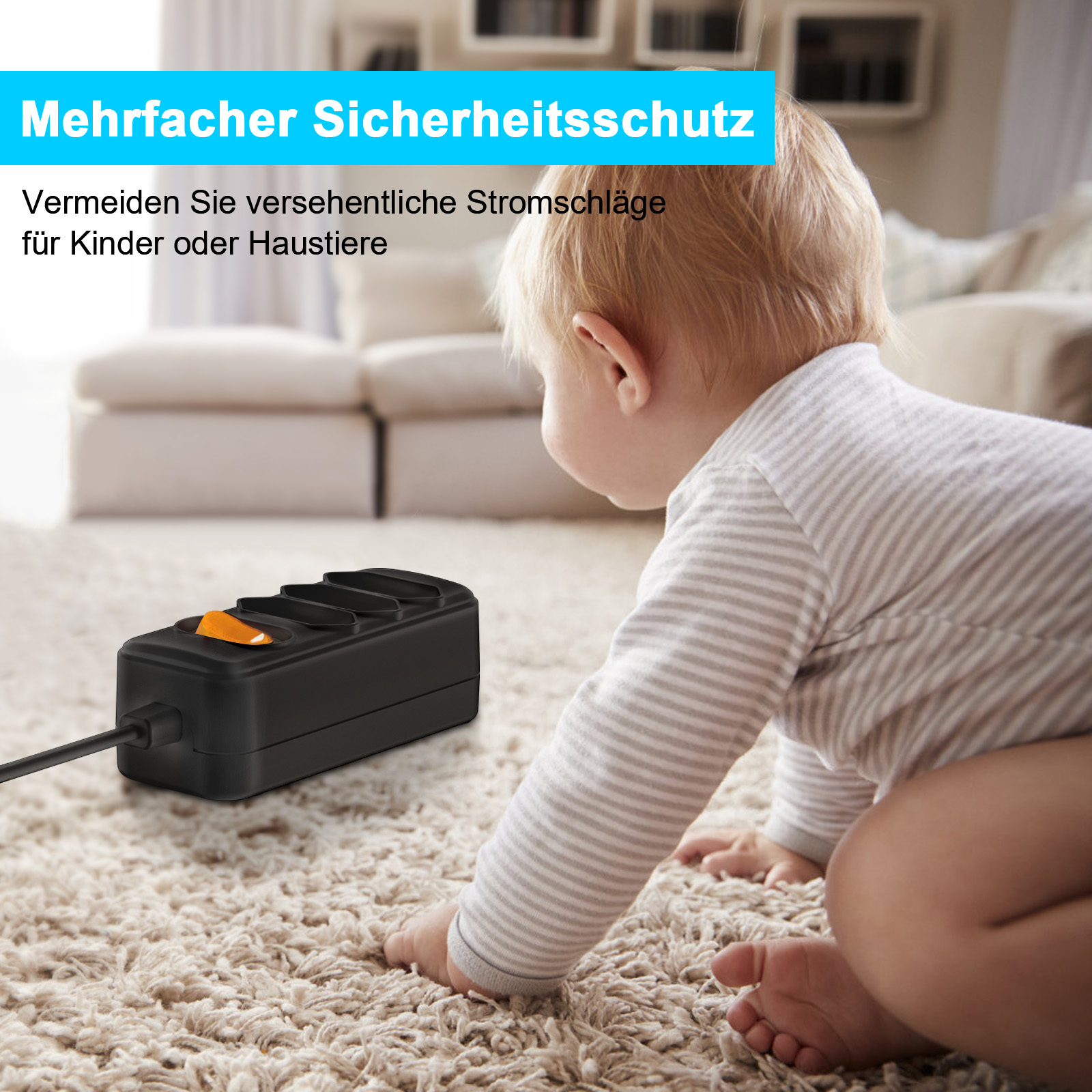 ヨーロッパ EU 2 プロング電源ソケット 2 メートル延長 - Power Strip Flat のレビューと価格