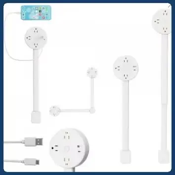 ソファの背もたれ/ナイトスタンド/デスク用の回転式コンセント - Power Strip Flat のレビューと価格