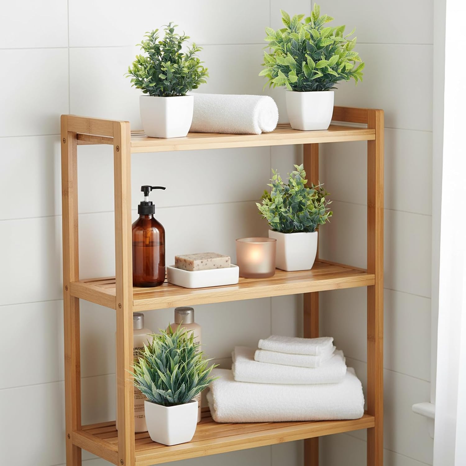 フェイクプラント4個セット 小型人工観葉植物 ミニホワイト鉢 - Plant Pot Small Desk のレビューと価格