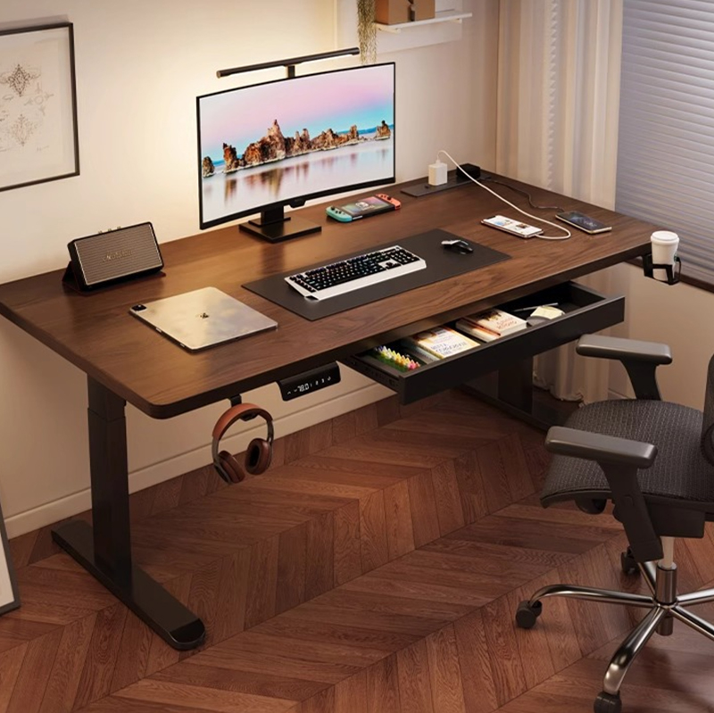 モダンな鉄製デュアルモーター電動スタンディングデスク、高さ調 - Desk Setup In Office のレビューと価格