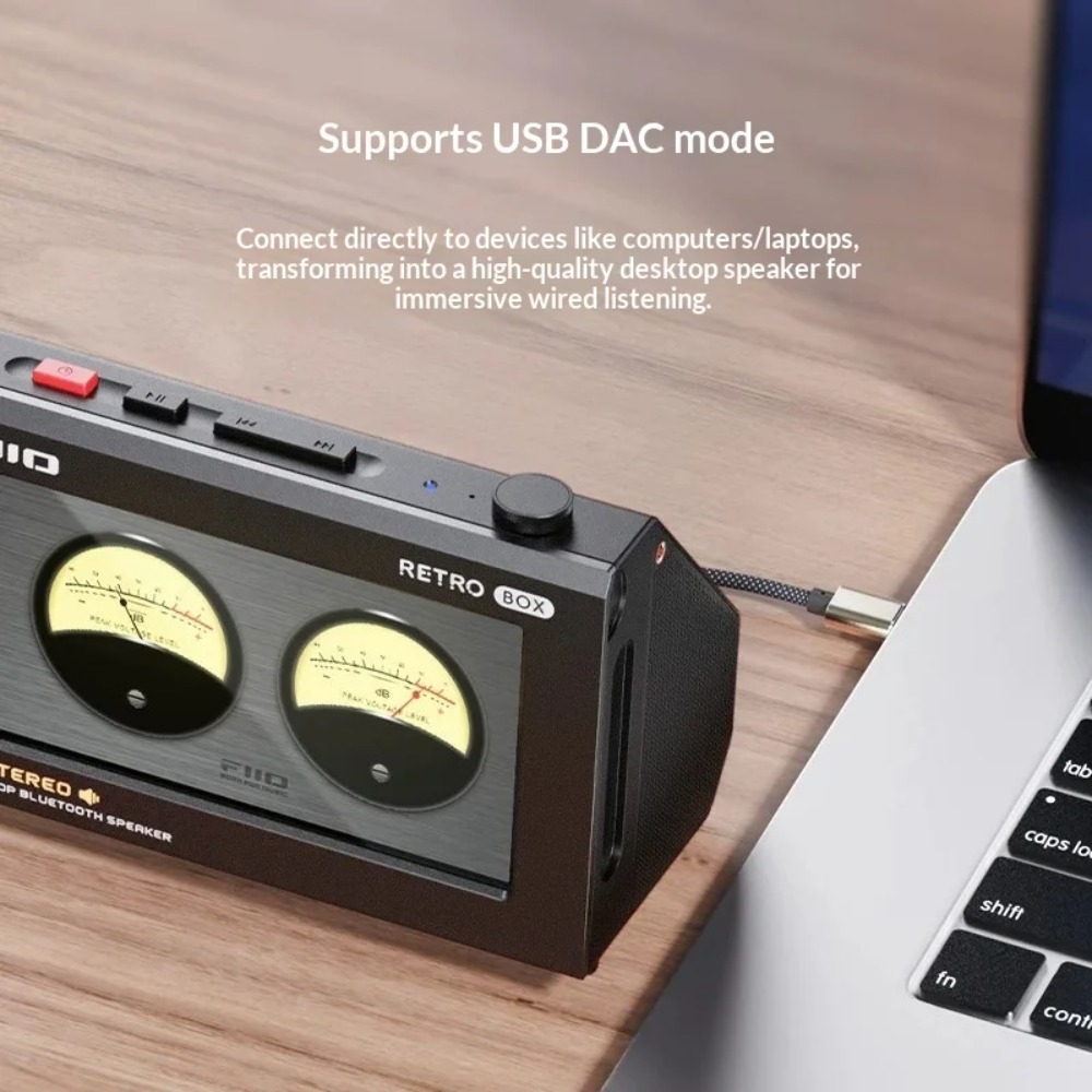 FiiO RETRO BOX カセットスタイル Blueto - Desk Setup With Speakers のレビューと価格