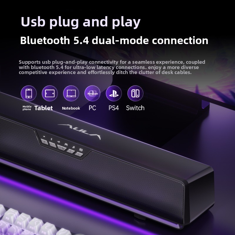AULA GS6Pro eスポーツスピーカー Bluetoo - Desk Setup With Speakers のレビューと価格