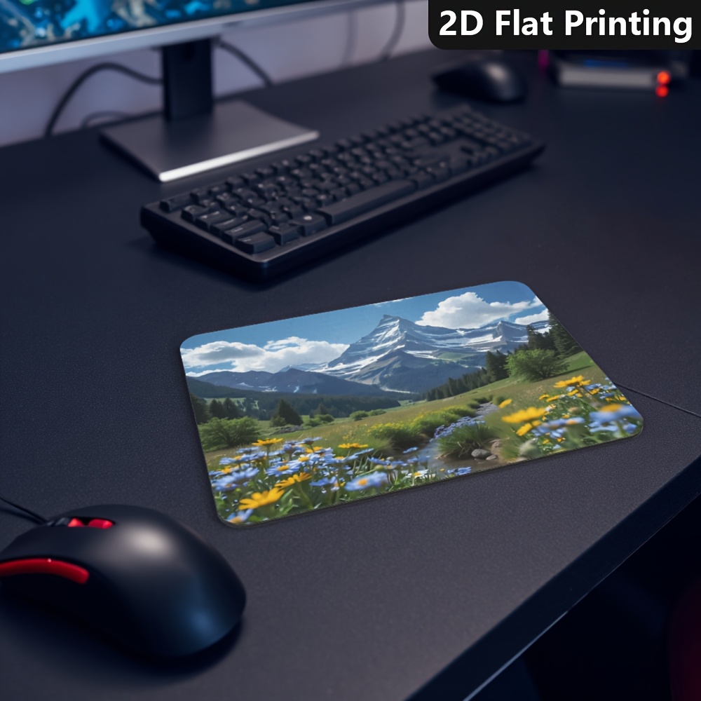 ゲーミングオフィスノンスリップマウスパッド風光明媚な山の花の - Desk Setup Gear のレビューと価格