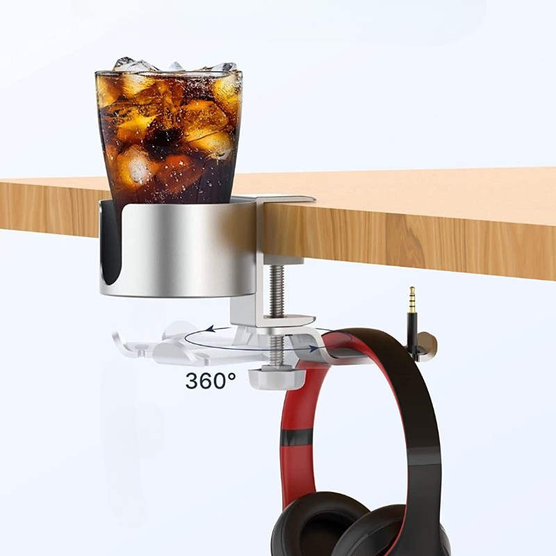 360 °   回転式デスクヘッドホンホルダー カップラック - Desk Setup In Office のレビューと価格