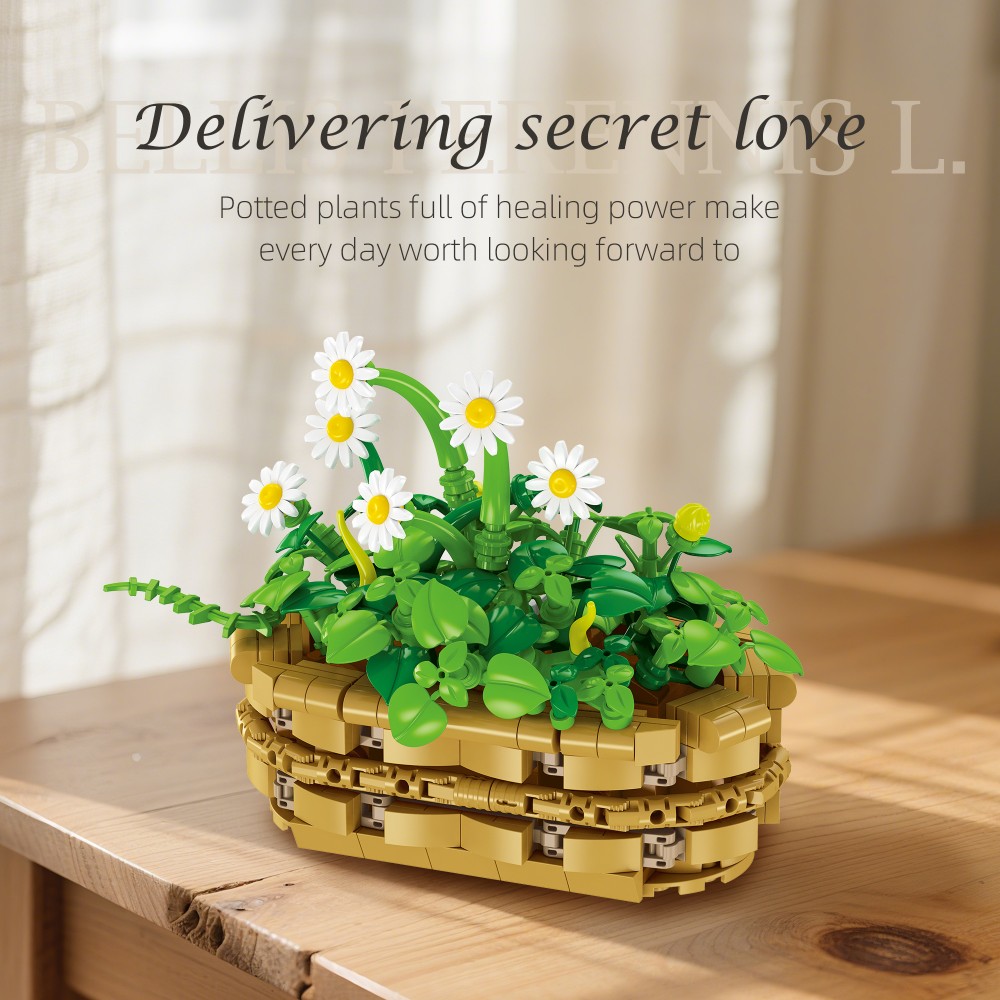 375ピース デイジー植物 積み木 - ミニ盆栽鉢デスクデコ - Plant Pot Small Desk のレビューと価格