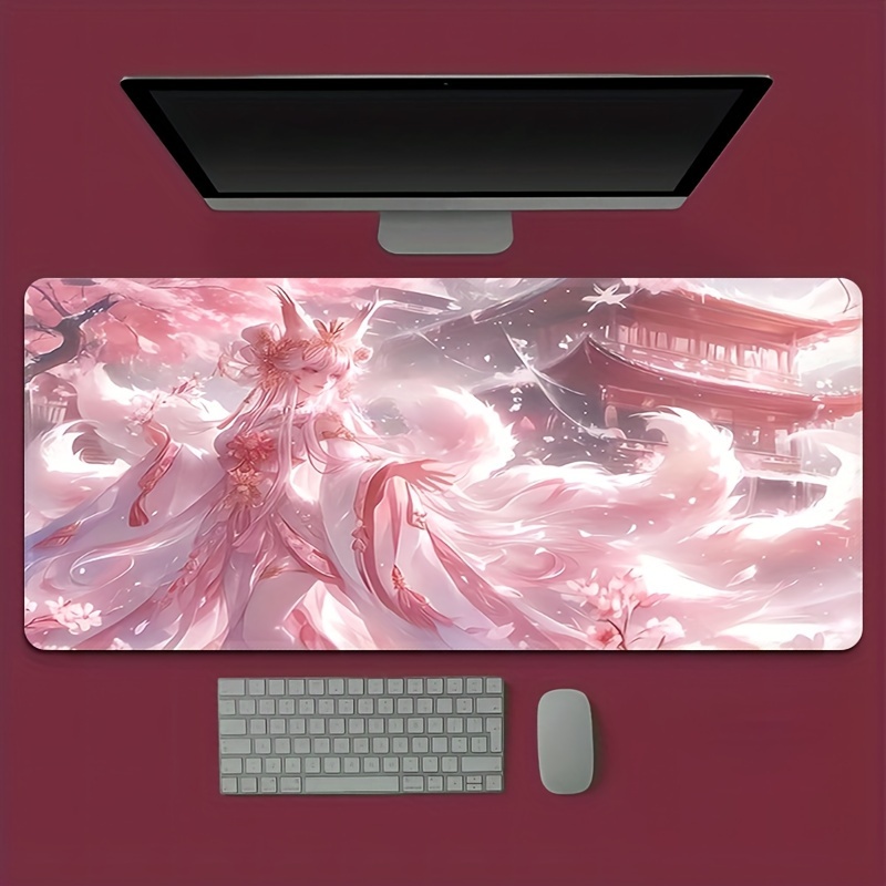 アニメ狐娘デスクマット、エーテルピンクの美しいデザインで魔法 - Desk Setup Aesthetic のレビューと価格