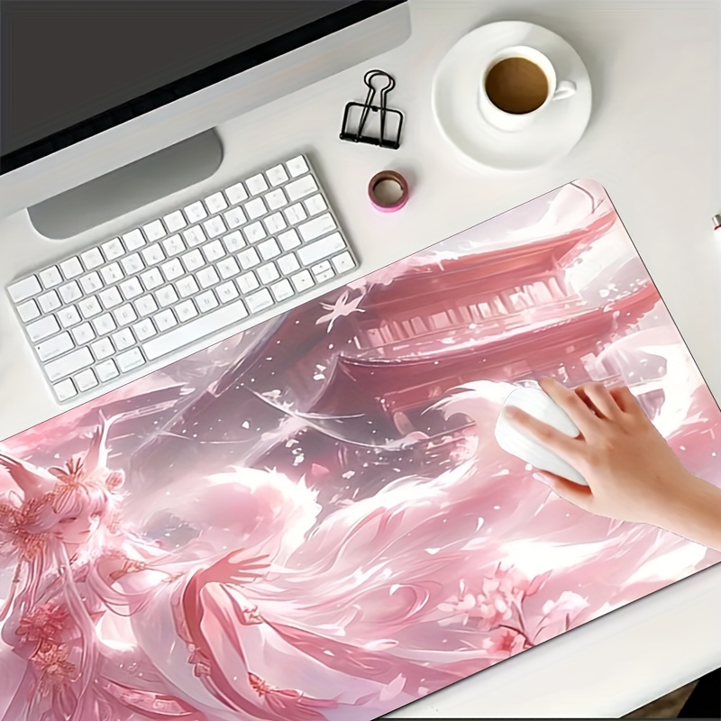 アニメ狐娘デスクマット、エーテルピンクの美しいデザインで魔法 - Desk Setup Aesthetic のレビューと価格