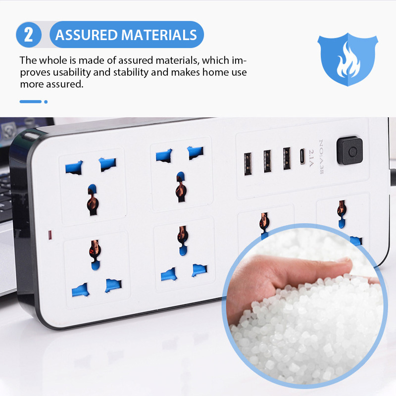 電源マルチタップユニバーサルプラグ EU US UK コンセ - Power Strip Flat のレビューと価格