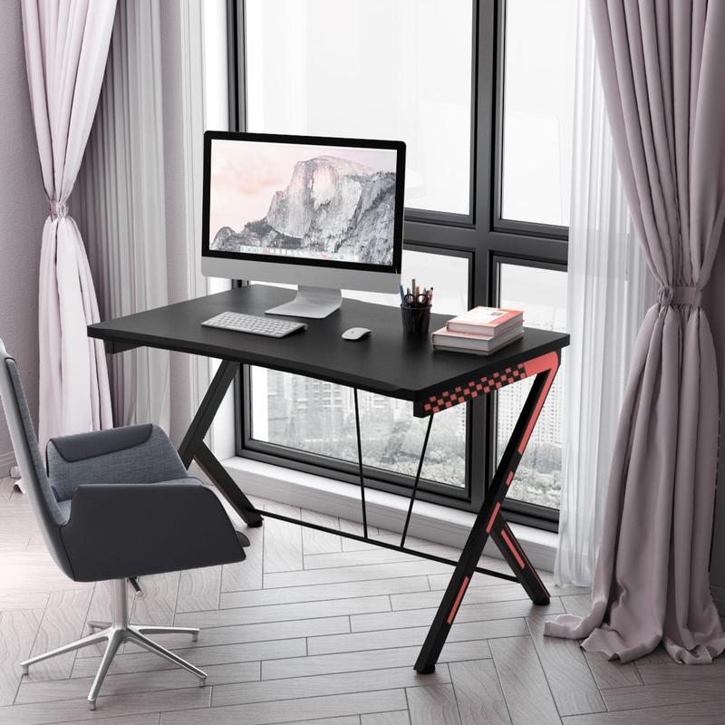 モダンな人間工学に基づいたコンピューターデスク、金属フレーム - Desk Setup Small のレビューと価格
