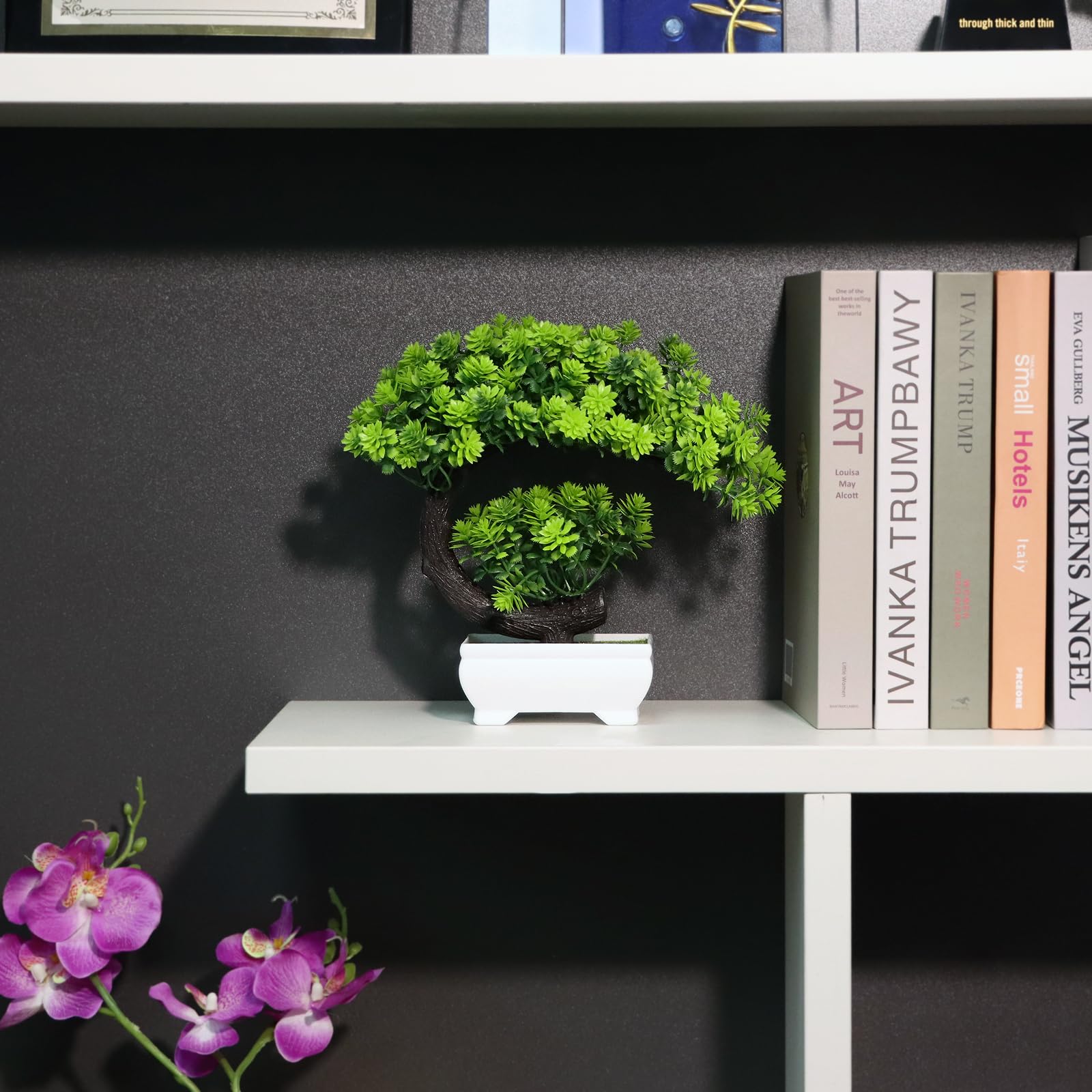 Uflower 小さな人工植物 緑の葉 プラスチック鉢植え盆 - Plant Pot Small Desk のレビューと価格
