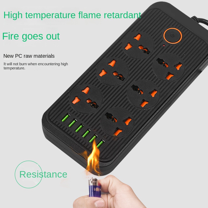 13A ユニバーサル電源タップソケットコンセント延長ケーブル - Power Strip Flat のレビューと価格