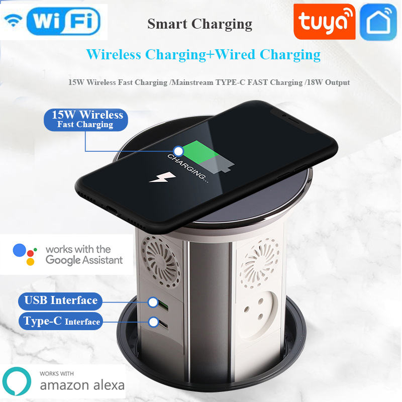 WIFI Tuya タッチ自動昇降ポップアップテーブルイスラ - Desk Setup Speakers のレビューと価格