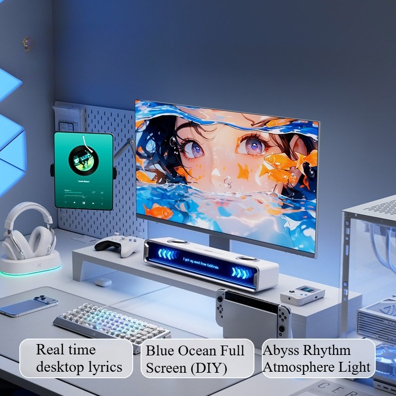 K20 GT フルスクリーン字幕スピーカー カスタマイズされ - Desk Setup With Speakers のレビューと価格