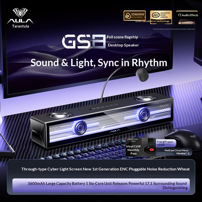 Aula Gs8 ゲーミングスピーカー デスクトップコンピュ - Desk Setup With Speakers のレビューと価格