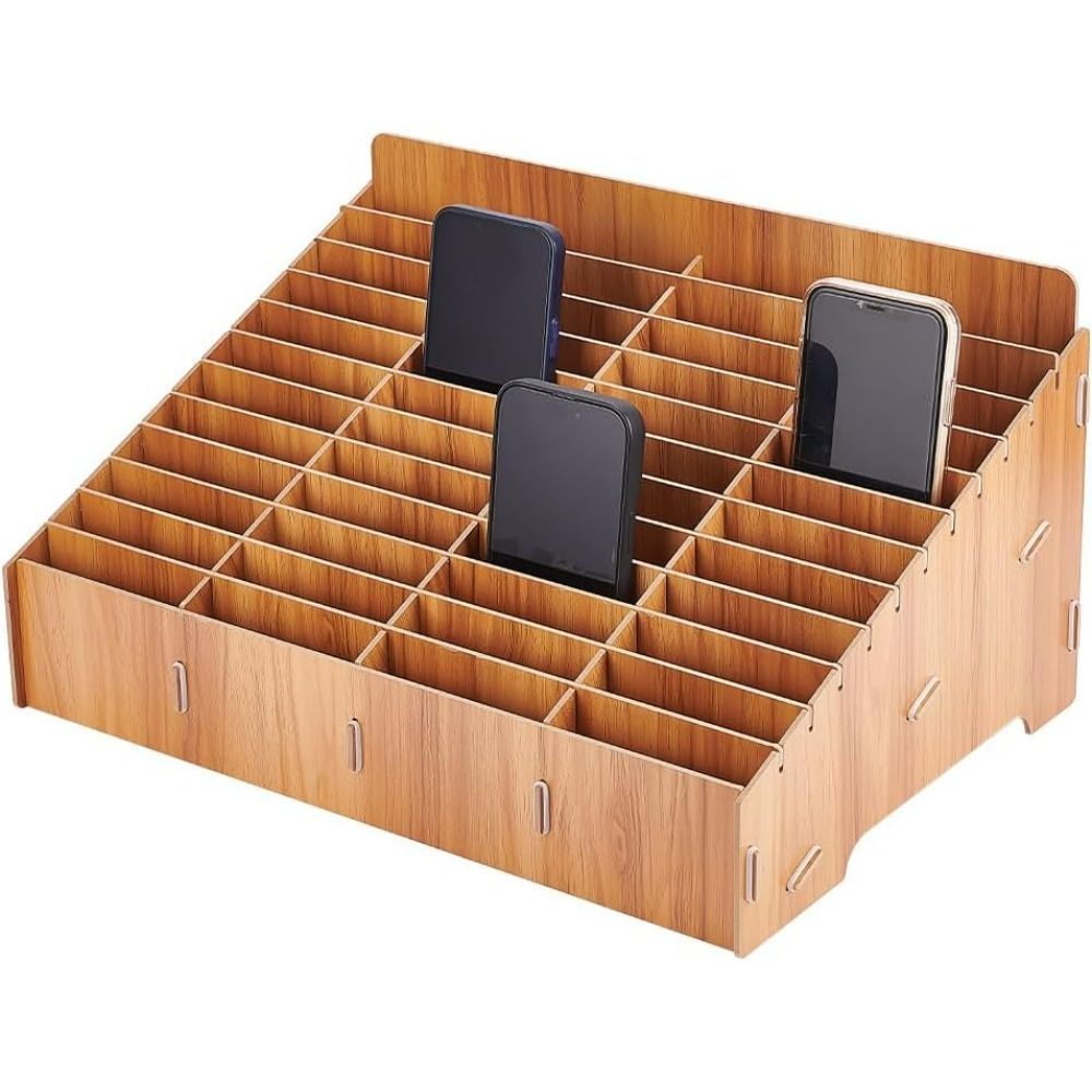 12/24/36/48グリッド電話収納ボックス木製マルチグリ - Desk Setup Wood のレビューと価格