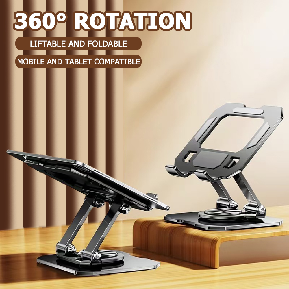 360度回転タブレット電話スタンド調節可能なデスクホルダー折 - Desk Setup Gear のレビューと価格
