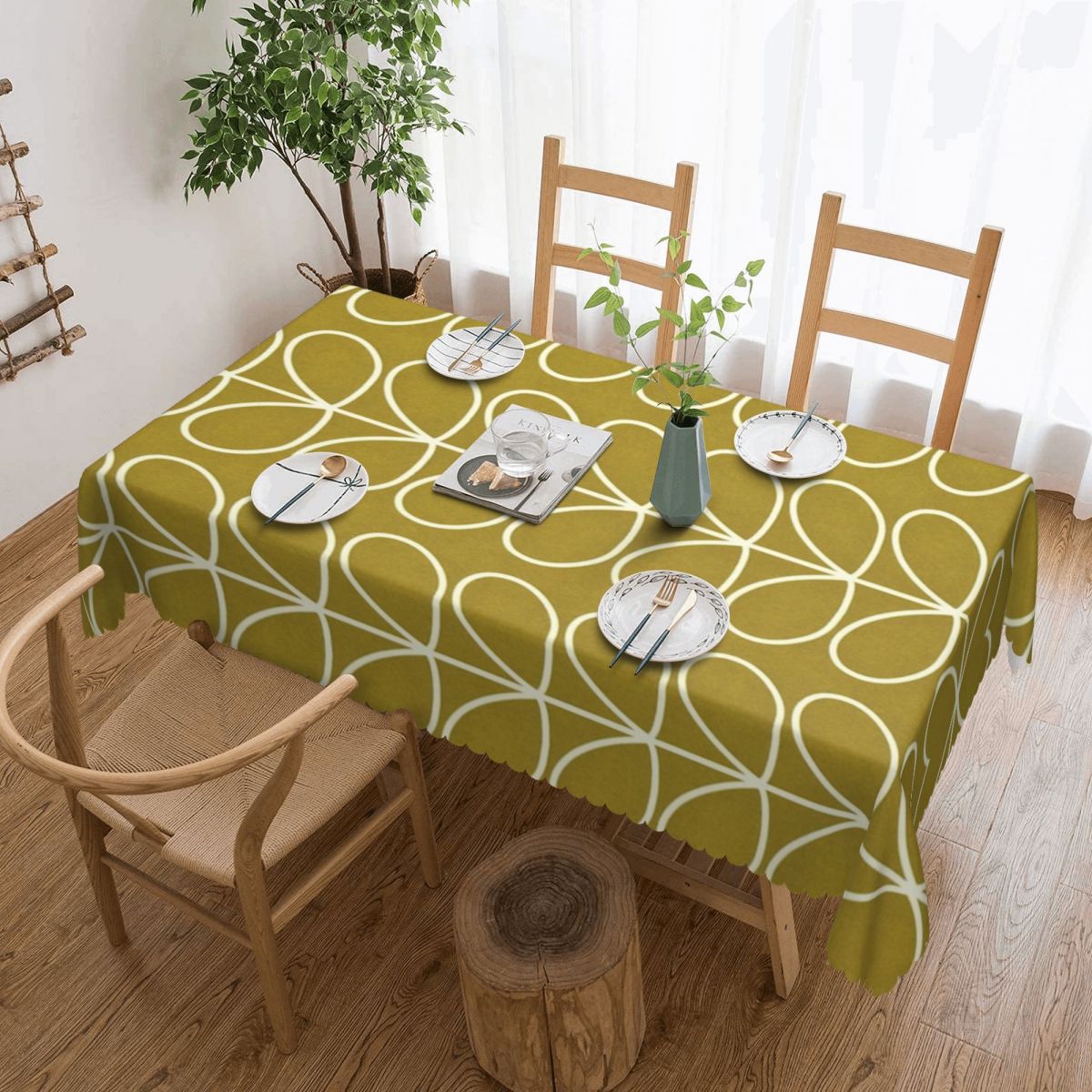 Orla kiely-長方形のテーブルクロス,長方形のカバー - Desk Setup Wallpaper のレビューと価格