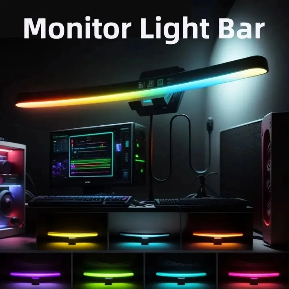 コンピューターモニターライトバーRGB音楽リズムスクリーンハ - Desk Setup Modern のレビューと価格